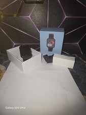 Smart Bracelet 44mm Black Silicone Band Touch Screen HR  BP Monitor