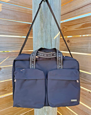 Burberry Fragrances Brown Nylon Travel Bag W/Canvas Burberry Name Strap