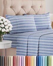 Queen Size 4 Piece Sheet Set Comfy Breathable Cooling Bed Sheets Set Hote...