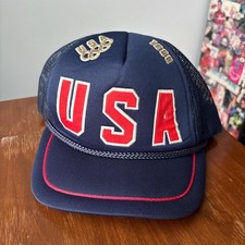 True vintage 80s USA Olympics foam trucker hat 1980s Dated 1988