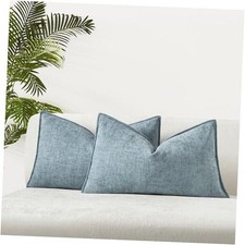 12x20 Throw Pillow Covers Set of 2 Decorative 20" x 12" Pack of 2 Light Blue