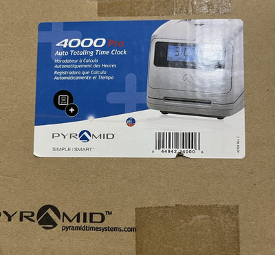 Pyramid 4000 Pro Auto Totaling Time Clock w/Keys New