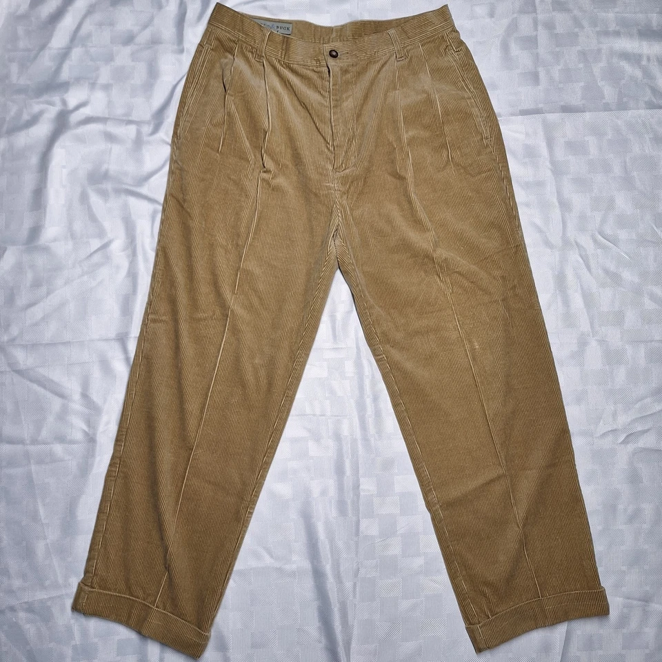 Vintage CUTTER & BUCK Tan Corduroy Pants 34x30 104th US Open  Shinnecock Hills - Image 2 of 4