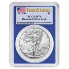 2022-W $1 1-oz Burnished American Silver Eagle PCGS SP70 FS Flag Label Blue