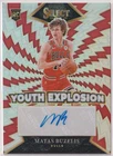 Matas Buzelis 2024-25 Panini Select Youth Explosion Silver Prizm Auto RC YE-BUZ