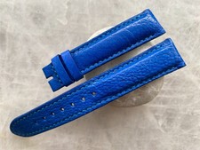 18mm/16mm Blue Ostrich Leather Padded Watch Strap Band