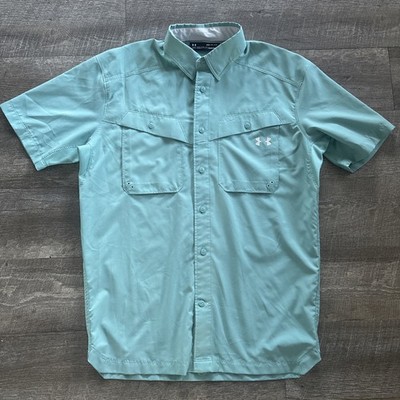 UNDER ARMOUR Mens TIDE CHASER Heat Gear Loose Fit UPF 30+ S/S Fishing Shirt Sm
