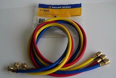 Yellow Jacket 21985 60'' HVAC Charging Hoses HAV-60-RYB Standard Fittings Set