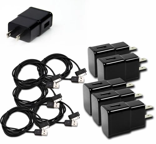 5X 2A TRAVEL ADAPTER+10' 30PIN USB CABLE WALL CHARGER BLACK IPHONE IPAD 2 3 IPOD