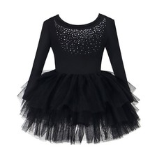 KARETT Toddler Ballet Leotard with Snap Glitter Ballerina Outfit Criss-Cross