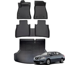Car Floor Mats  Cargo Liner for 2014-2019 Nissan Sentra S/SV/SR All Weather ...