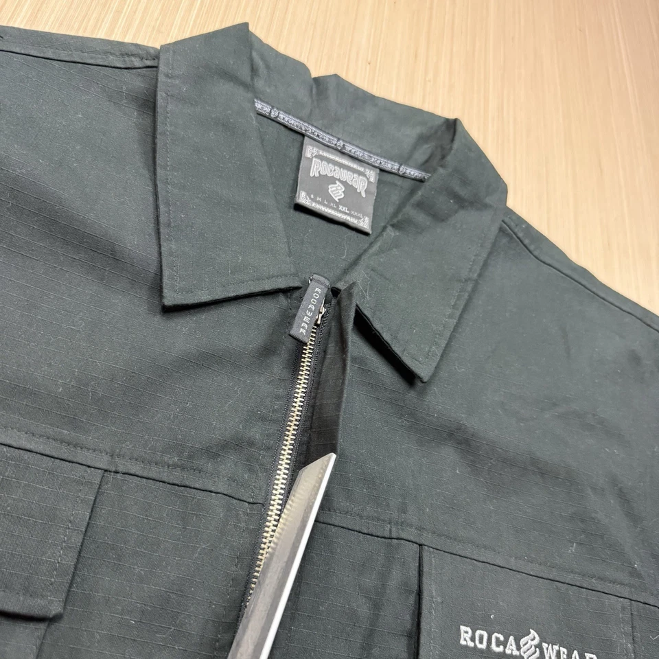 Camisa Chaqueta Vintage Años 90 Rocawear Y2K Cremallera Completa Cyber Mall Goth Raver XXL Foto 3 de 4