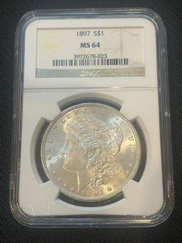 1897 $1 Morgan Silver Dollar MS64 NGC