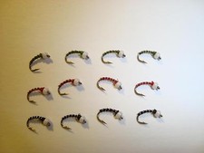 Fly Fishing Flies 12  snow cone chironomids 3 colors size 18 Trout Nymphs -Midge