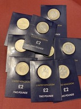UK �2 Coins Blue Coin Holder Self adhesive Collection Card ( No Coins )