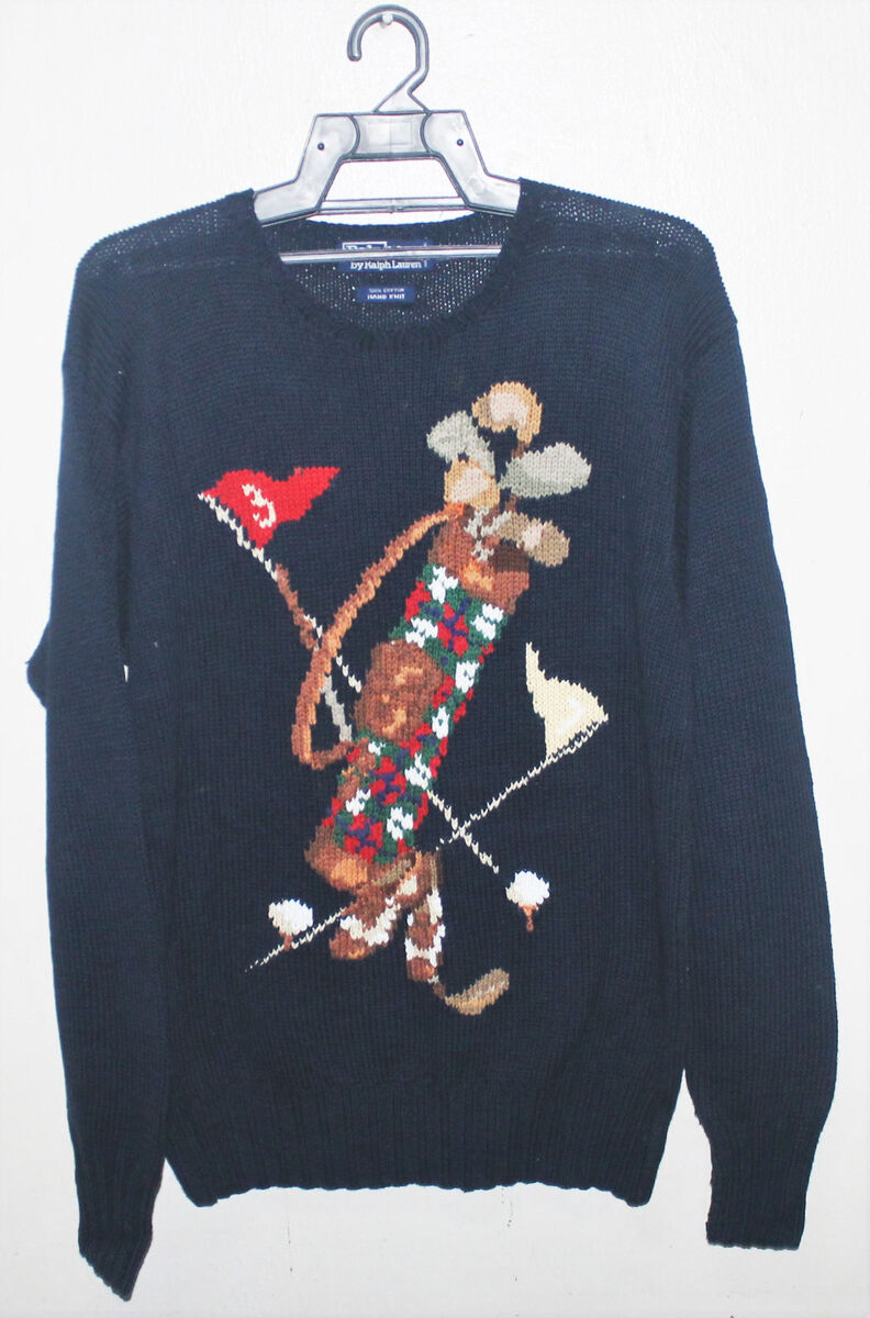 VINTAGE RALPH LAUREN POLO GOLF KIT GRAPHIC HAND KNIT VINTAGE RALPH LAUREN POLO GOLF KIT GRAPHIC HAND KNIT