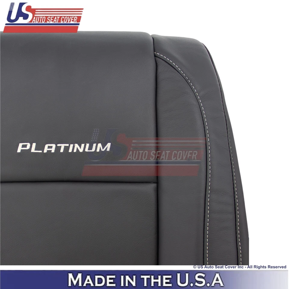 2010-2015 Fits Nissan Armada Platinum Genuine Leather Seat Covers Dark Charcoal - Image 4 of 4