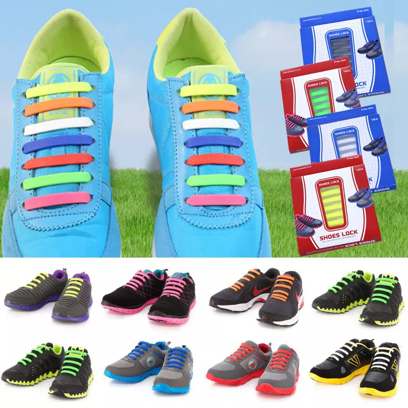 Shoe Strings No Tie Shoelaces Sneakers Shoelace Quick Lazy Laces Elastic  Lock