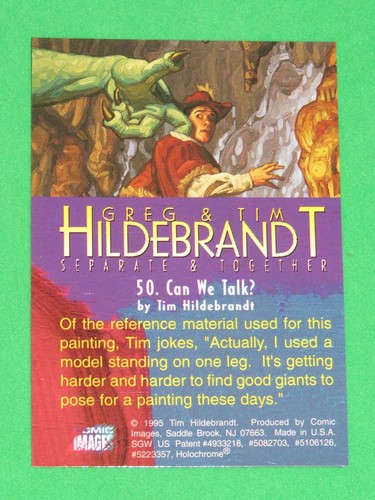 1995 GREG & TIM HILDEBRANDT Parallel Holochrome Refractor INSERT Card #50! - Picture 4 of 6