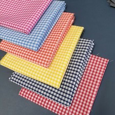 Polycotton Gingham Checks 1"  1/4" 1/8" Fat Quarter Bundle of 6 Assorted 50x50cm