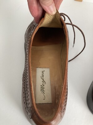 Mezlan Martinique Leather Shoes Brown Woven Dress Oxford  display picture 1