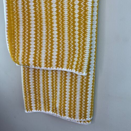 TIE RACK London Yellow White Metallic Thread Throw Blanket FRANCE RARE - Picture 4 of 7
