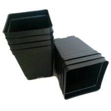 4.25" Quart Square Deep Black Plastic Greenhouse Pots - Landmark  - Choose Qty