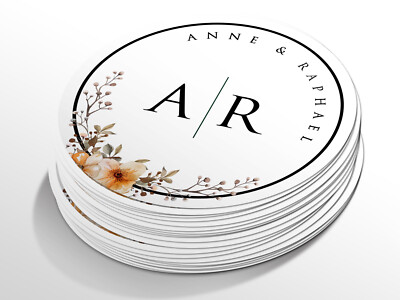 Personalisierte Hochzeit Runde Aufkleber Etiketten, Individuelle Aufkleber