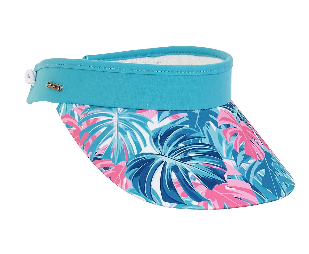 PICKLEBALL MARKETPLACE - Women's Adj. Visor–"Multi-Color Belize Print" w/ Coil