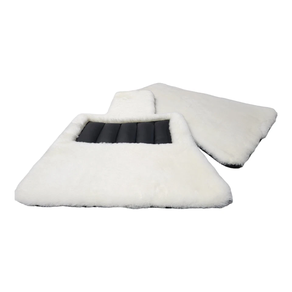 Alfombrillas coche piel de oveja blancas genuinas Mercedes Benz R232 Maybach SL680 AMG SL63 SL55 Foto 2 de 4