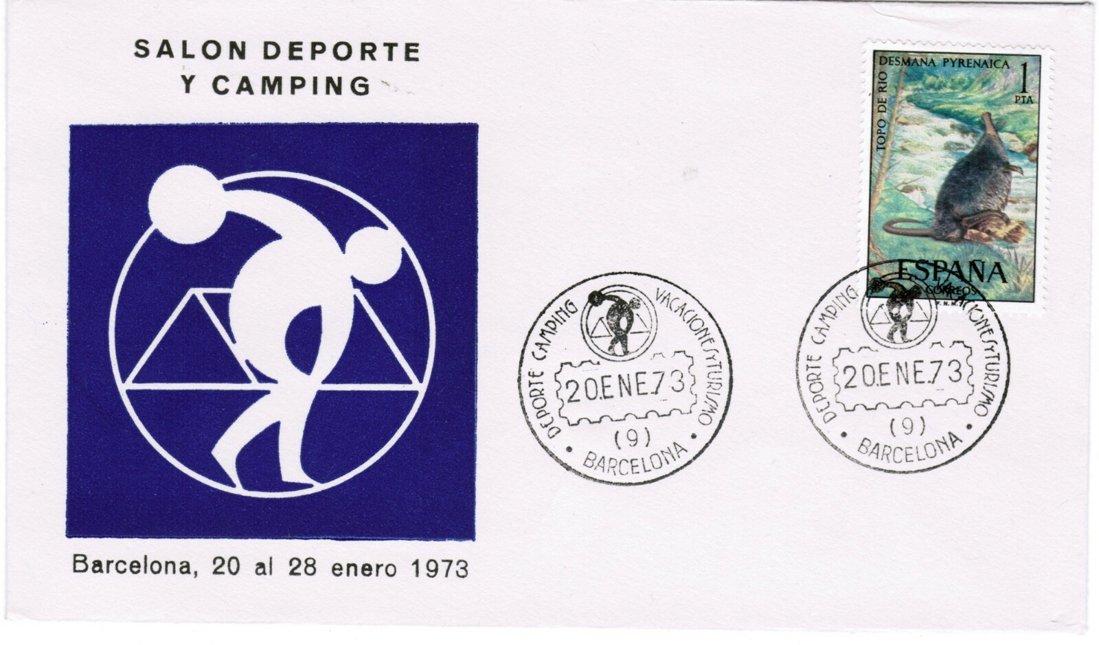 ESPAÑA ESPAÑA FDC 1973 Feria de Deporte y Camping - River Mole SG2160