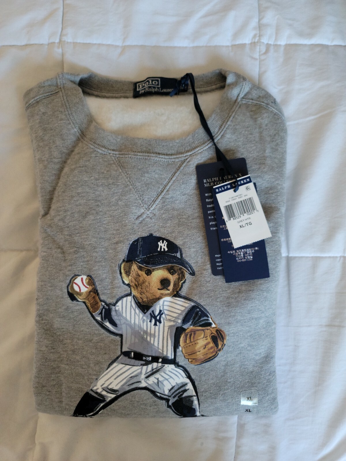 POLO RALPH LAUREN Menu0026#039;s MLB Collection NY Yankees Bear crew neck  Sweatshirt XL | eBay
