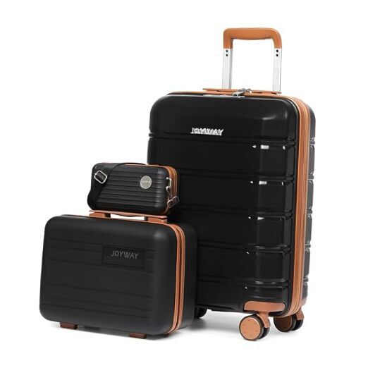 20in Black Hardshell Carry-On Luggage with TSA Lock and Spinner Wheels