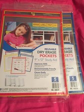 Reusable Dry Erase Pockets Set of 5 