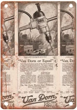Vintage 1925 Van Dorn Electric Tool Co Ad Reproduction Metal Sign Z196