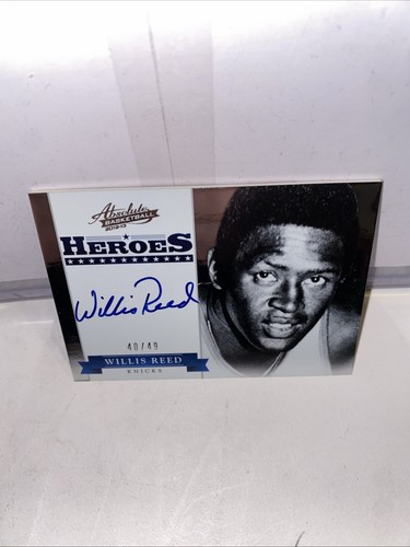 2012-13 Panini Absolute Heroes Willis Reed Auto 40/49 On Card Autograph