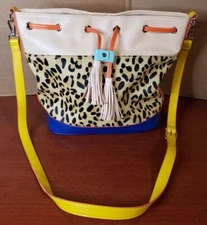 Plunder Leopard Crossbody Shoulder Bag Button Closure Adjustable Strap 