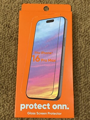 Protect Onn Glass Screen Protector for iPhone 16 Pro Max Free Shipping 