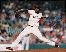 REYMIN GUDUAN   HOUSTON ASTROS   ACTION SIGNED 8x10