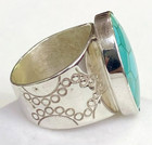 HSN Jay King Sterling Silver Andean Blue Turquoise Inlay Oval Ring Size 6 — photo 3