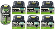 Gillette Body Razor Handle + 13 Gillette Body Powerglide Cartridges