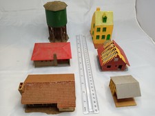 Lot of 6 HO Scale Buildings water tower construction ranch