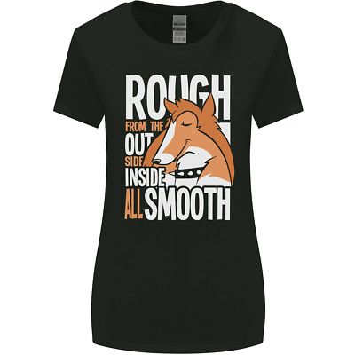 Rough Collie Inside All Smooth Funny Womens Wider Cut T-Shirt