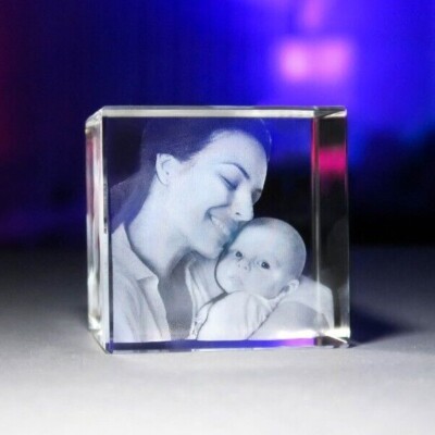 3D Würfel Fotokristall - Fotokristall Geschenk - Eigenes Bild verwenden / Schnelle Lieferung