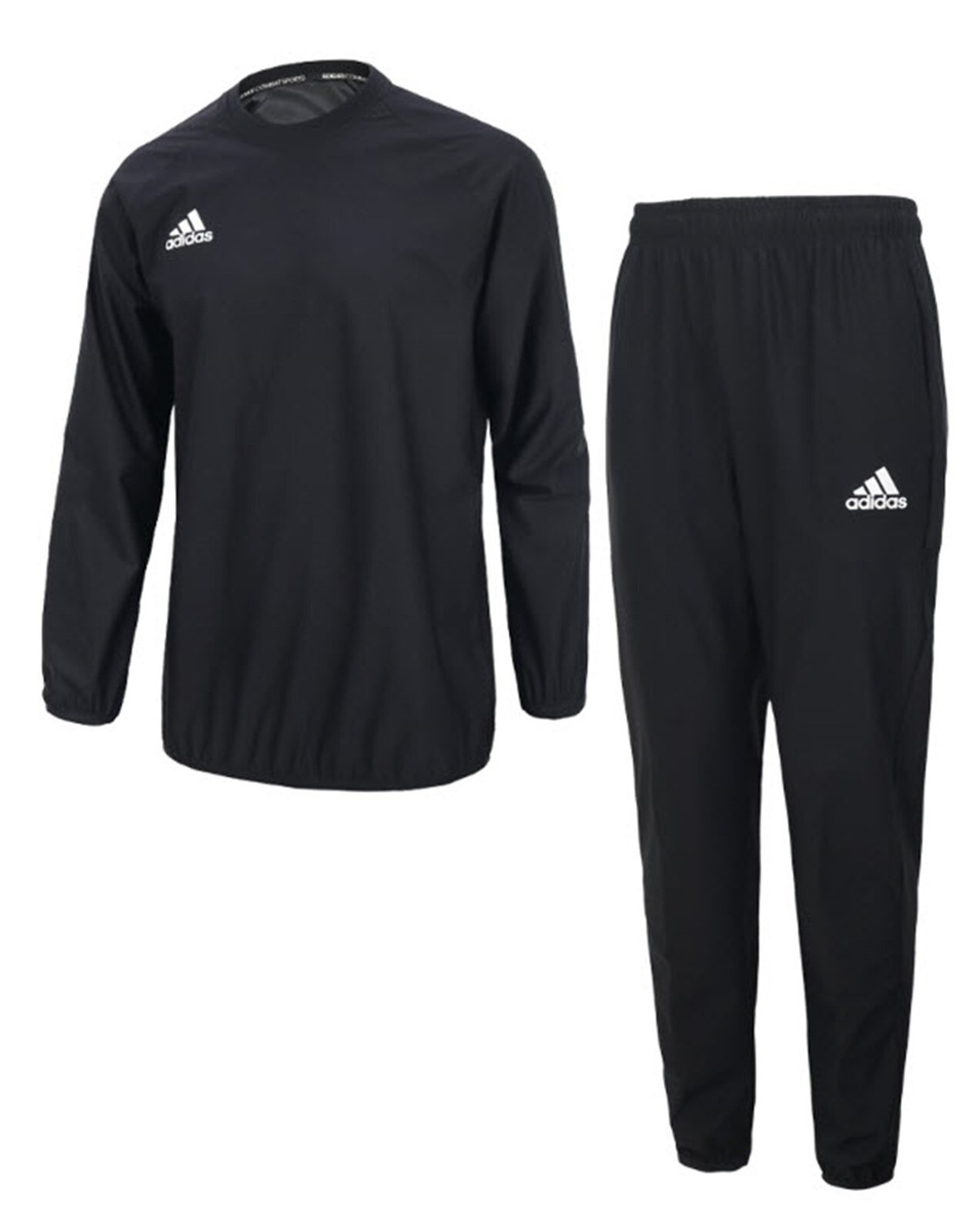 Adidas Men Sauna Suit Set Training Black Sports Running GYM Jacket