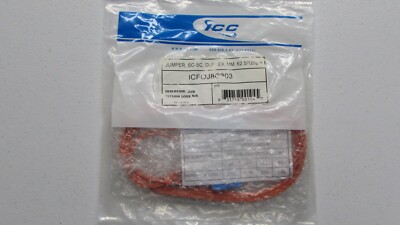 Fiber optic jumpers SC-SC duplex 3 meters qty of 4 new ICFOJ8C303