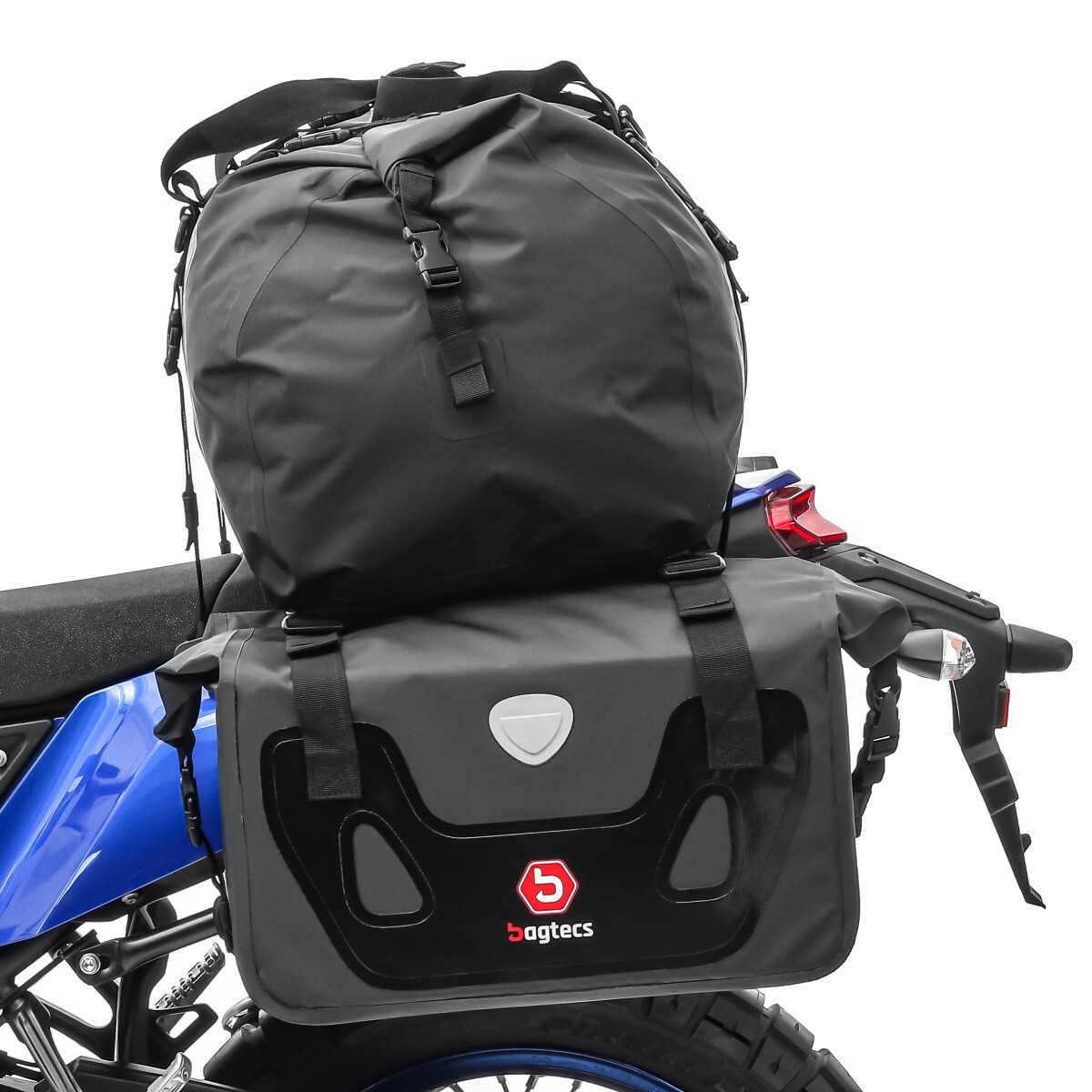 Borsa Moto Posteriore Impermeabile BORLENI 50L - Roll Top, Spallacci E Riflettenti Per Viaggi