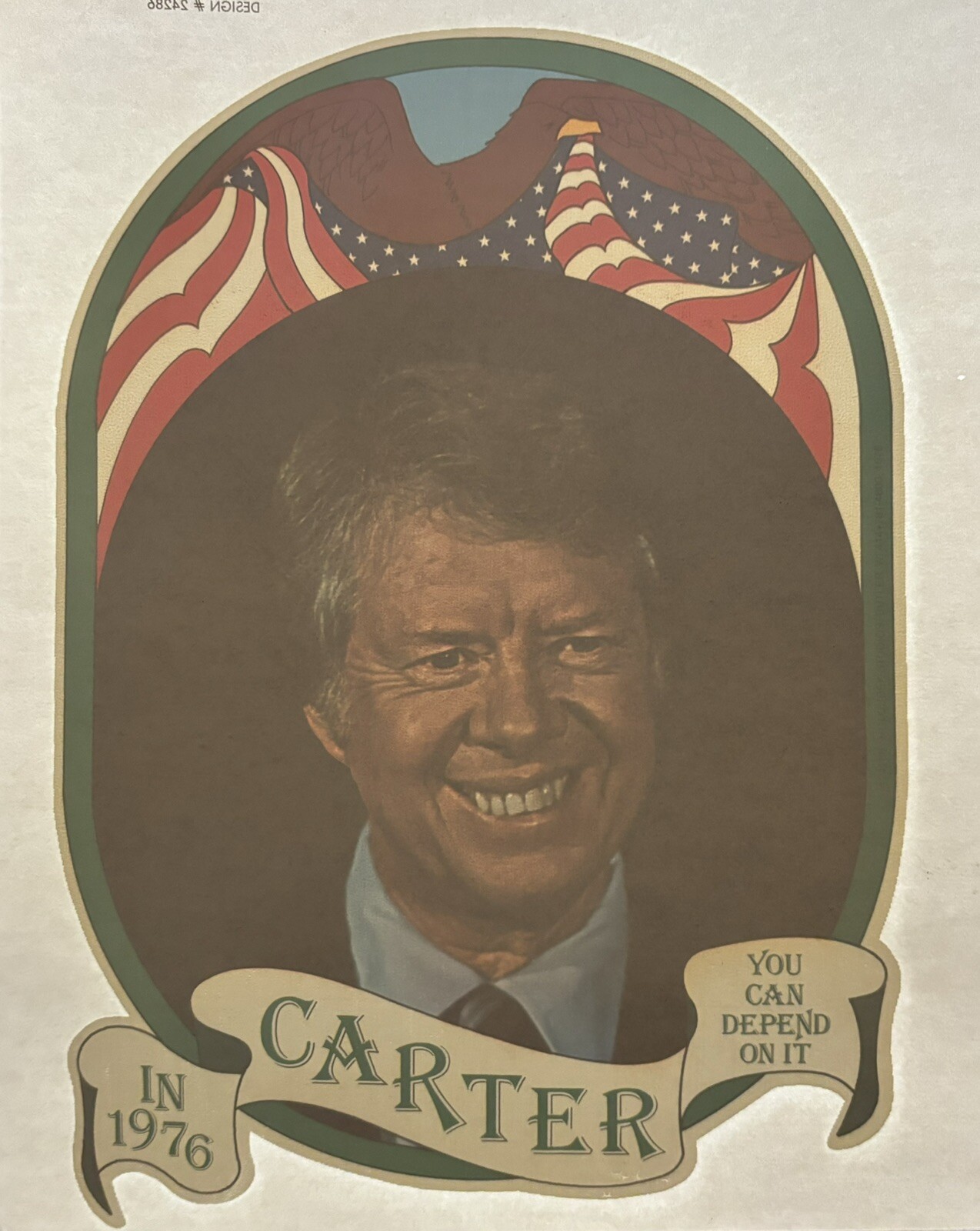 Original Vintage 1976 Jimmy Carter Election Iron On Transfer