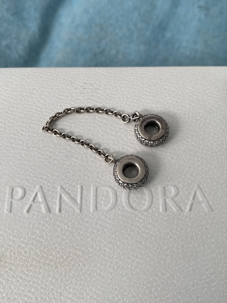 AUTHENTIC PANDORA SPARKLING PAVÉ SCREW IN SAFETY CHAIN CHARM