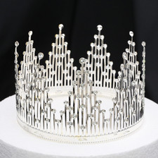 Crown Cake Topper Tiara Hair Ornament Birthday Party Supplies For Party Silver